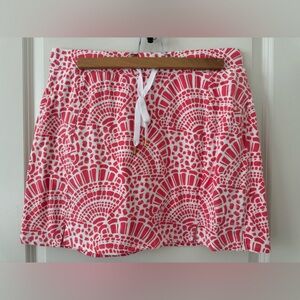 Crown & Ivy Women’s Printed Active Skort, coral pink/white - Size M